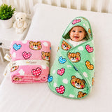 FARETO BABY KIDS SUPER SOFT PREMIUM QUALITY WINTER BLANKET ( PACK OF 2)(Size:75CM*60CM) (0-12 MONTHS)( Colours And Designs May Vary )(F394)
