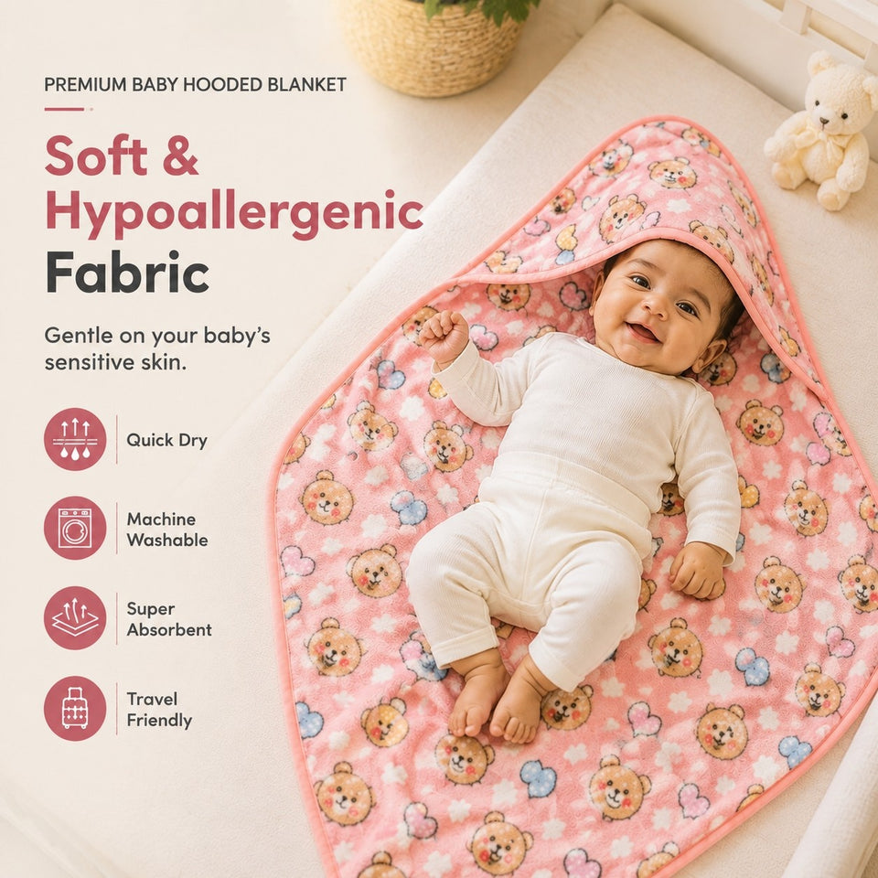 FARETO BABY KIDS SUPER SOFT PREMIUM QUALITY WINTER BLANKET ( PACK OF 2)(Size:75CM*60CM) (0-12 MONTHS)( Colours And Designs May Vary )(F394)
