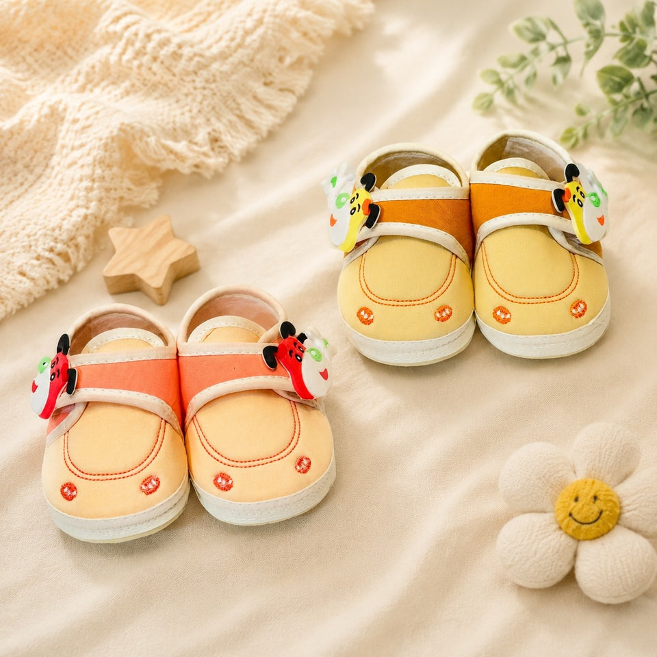 Fareto New Born Baby Boys and Girls Causal Shoes(Pack of 2)(0-6 Months)(F468)