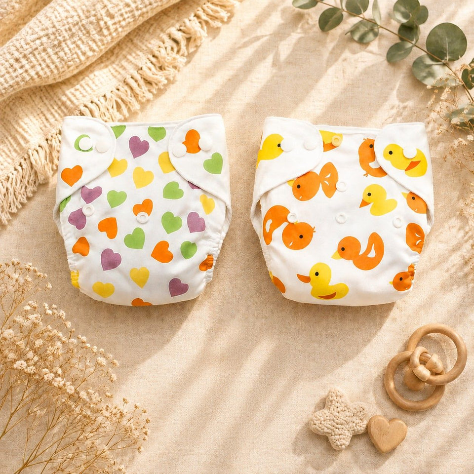Fareto Baby Reusable Diaper Underwear (Pack of 2) – Soft & Comfortable Training Pants for Babies (0–3 Year) |  Colour & Designs Will Be Sent as Per Stock Availability(F659)
