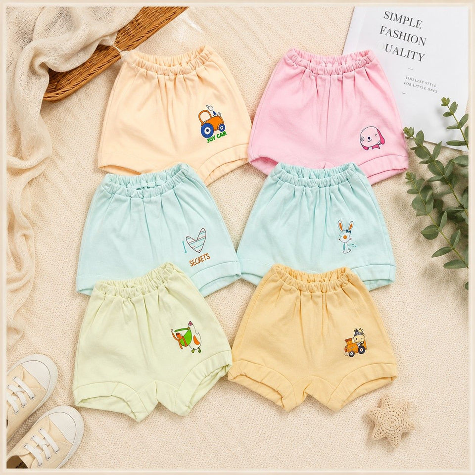 Fareto Baby Unisex Comfortable & Regular Fit Cotton Brief Innerwear Panty Underwear Bloomers for Kids, Baby boy and Girl ( Pack of 6)(F485)