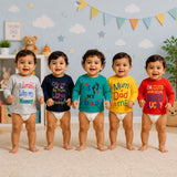 Fareto Baby Boy's & Baby Girl's T-Shirts | T-Shirt | Tees(Pack of 5)(F79)