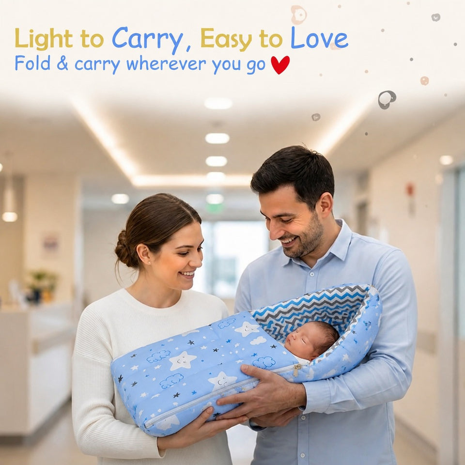 Fareto 3 in 1 Baby Bed, Sleeping Bag & CarrBaby Bedding for New Born (0-6 y Nest, Cotton Months)  (Lightweight), (Pack of 1)(F501)