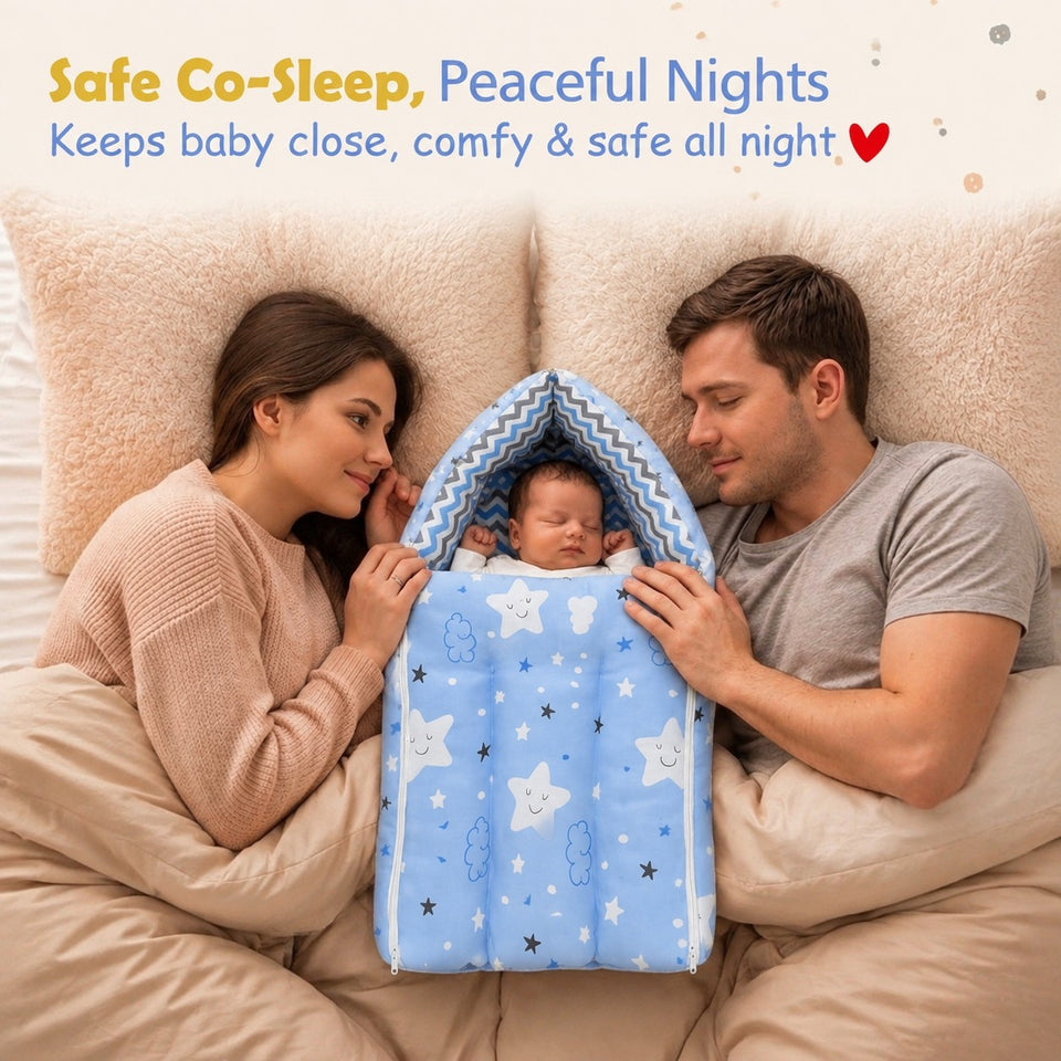 Fareto 3 in 1 Baby Bed, Sleeping Bag & CarrBaby Bedding for New Born (0-6 y Nest, Cotton Months)  (Lightweight), (Pack of 1)(F501)