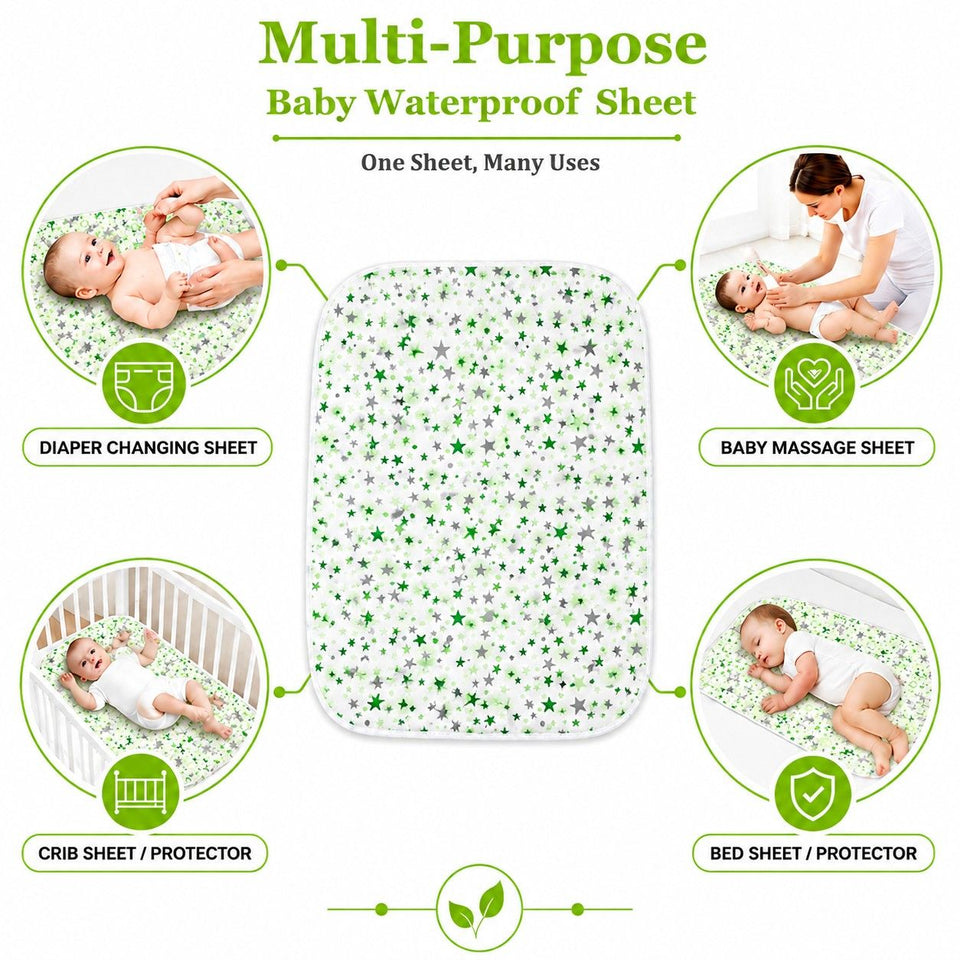 Fareto Nappy Changing Mat/Sleeping mats/Water Proof Bed Protector with Foam Cushioned for New Born Baby 4 Sheets (0-3 Months)(F115)