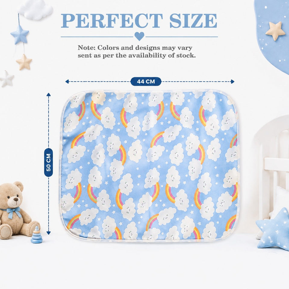 Fareto Nappy Changing Mat/Sleeping mats/Water Proof Bed Protector with Foam Cushioned for New Born Baby 4 Sheets (0-3 Months)(F115)