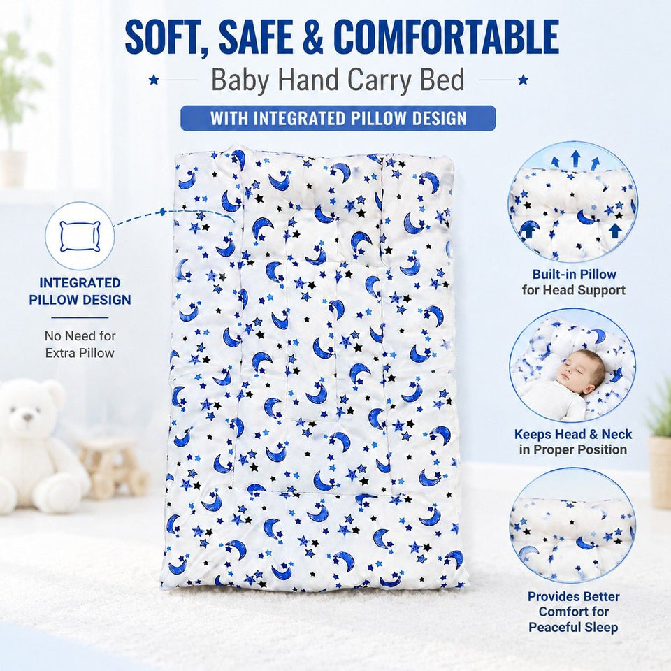 Fareto baby head Support pillow with attached bed (pack of 3) (71 x 46 cm)(0-9 Months)(F307)