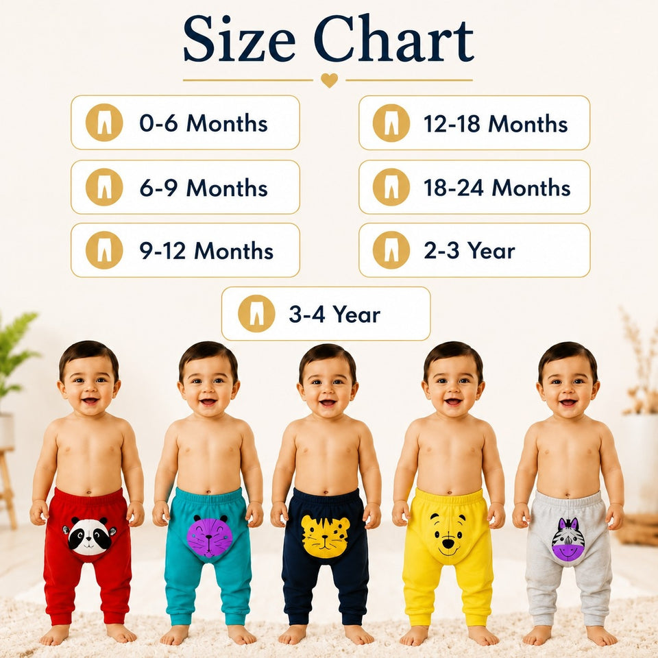 Fareto Baby Daily Wear Track Pants ( Pack of 5 )(F18)