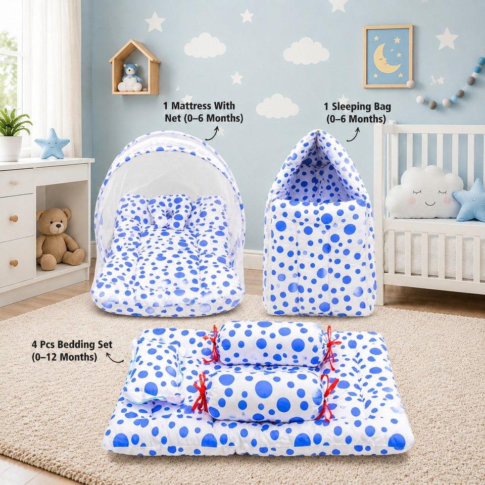 Fareto Baby Polka Dots Complete Sleeping Essential All in One Pack(0-6 Months)(F157)