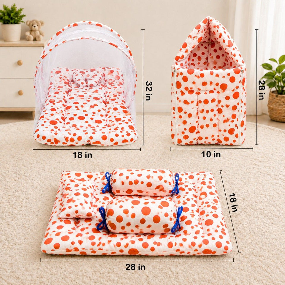 Fareto Baby Polka Dots Complete Sleeping Essential All in One Pack(0-6 Months)(F157)