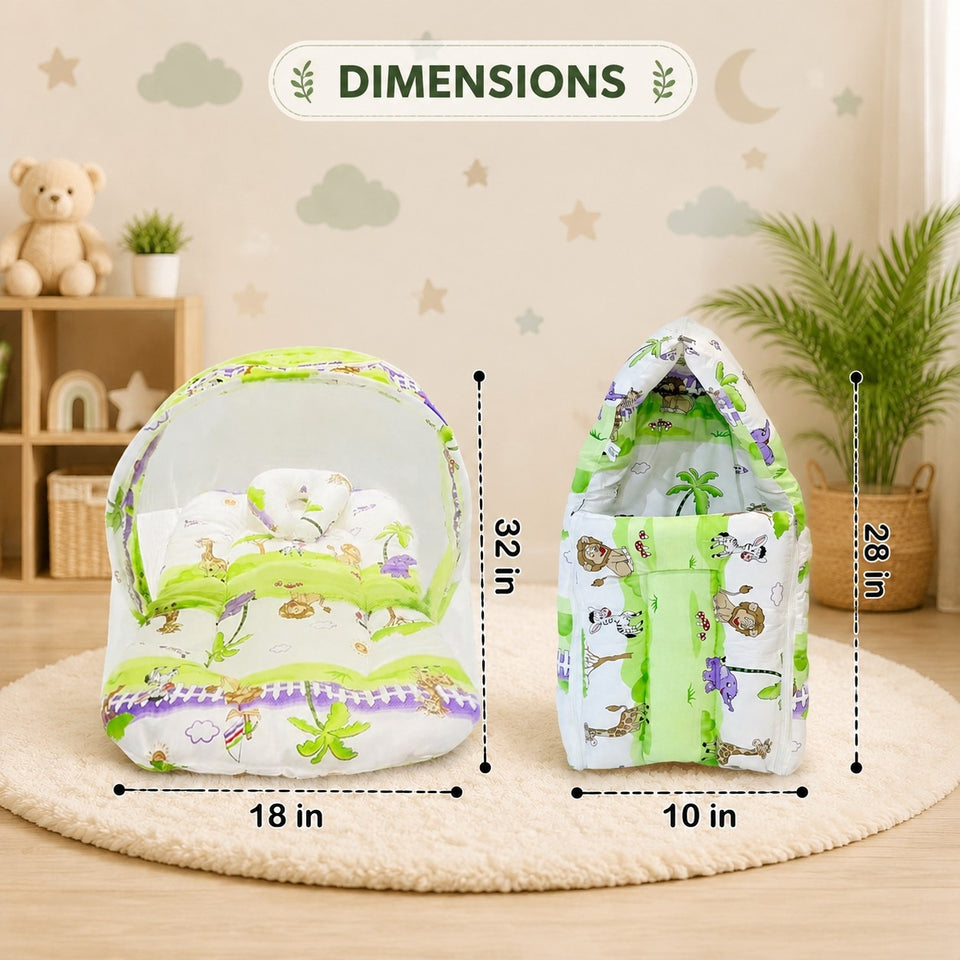 Fareto New Born Baby Mattress with Net & Sleeping Bag(0- 4Months)(ziffi)(F38)