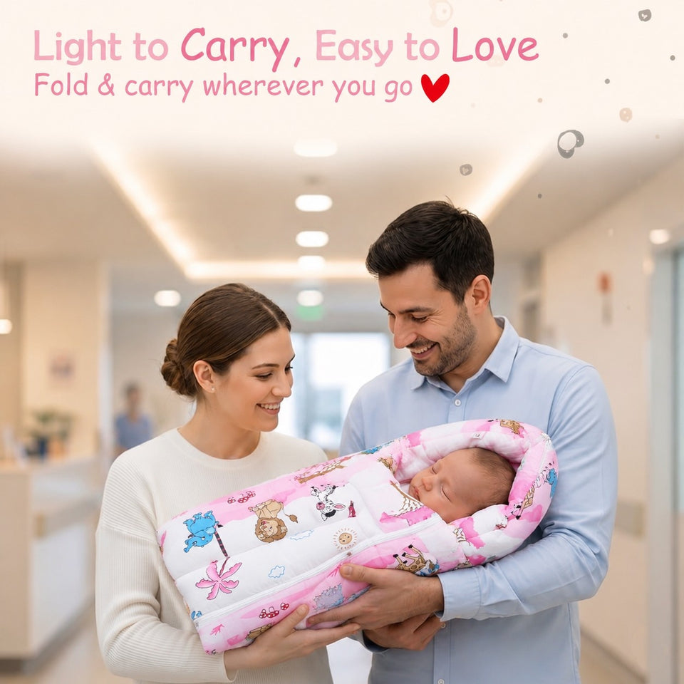 Fareto New Born Baby Mattress with Net & Sleeping Bag(0- 4Months)(ziffi)(F38)
