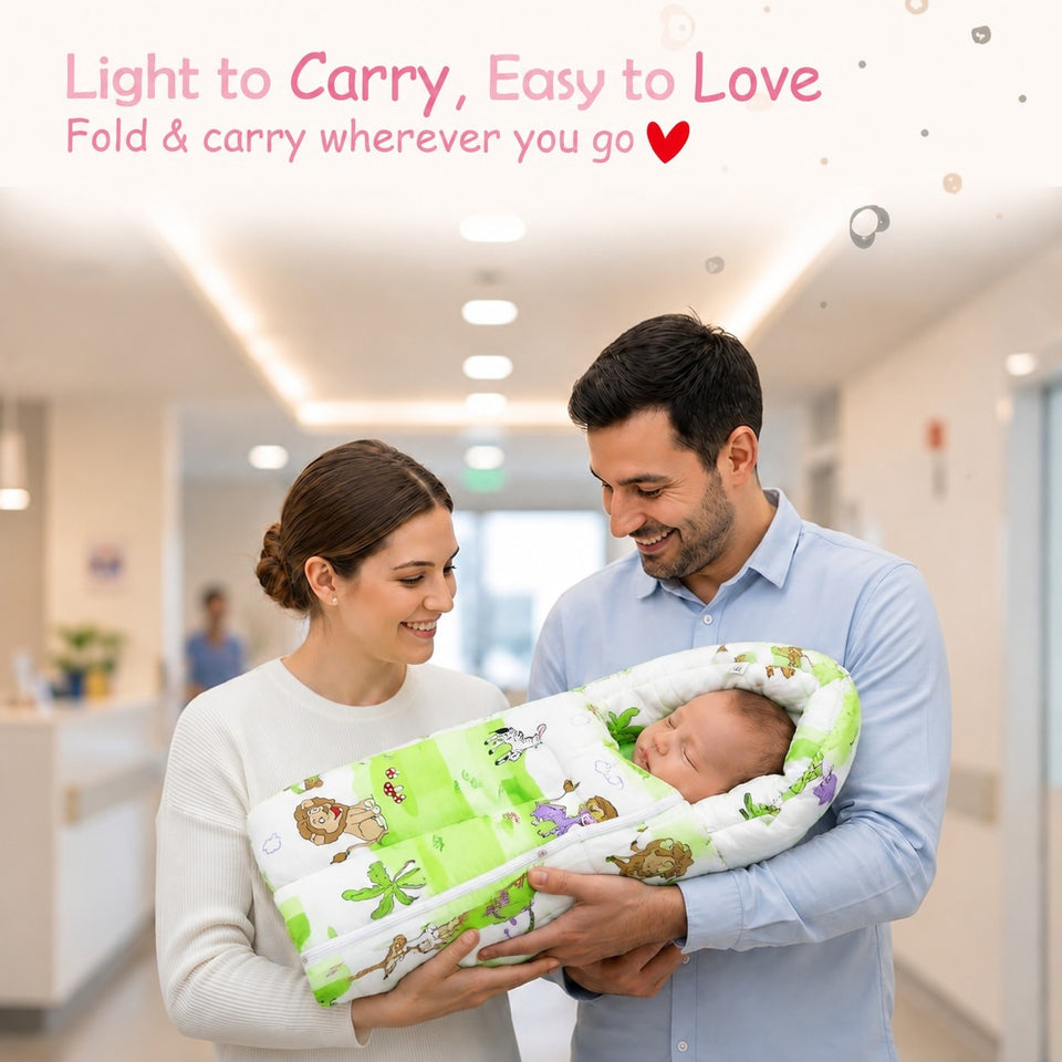 Fareto New Born Baby Mattress with Net & Sleeping Bag(0- 4Months)(ziffi)(F38)