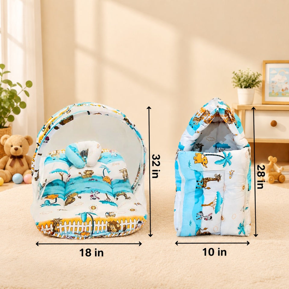 Fareto New Born Baby Mattress with Net & Sleeping Bag(0- 4Months)(ziffi)(F38)