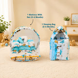 Fareto New Born Baby Mattress with Net & Sleeping Bag(0- 4Months)(ziffi)(F38)