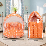 Fareto New Born Baby Premium Quality Mattress with Net & Sleeping Bag & Hand Carry bed(0- 6Months)(F506)