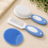 Fareto Baby Hair Brush, Comb & Silicone Cradle Cap Brush Set – Newborn Infant Grooming Kit with Soft Bristle Brush for Baby Hair Care and Scalp Massage(F792)