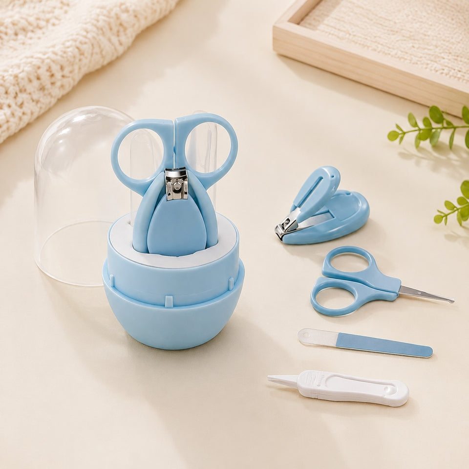 Fareto Baby Nail Cutter Nail Trimmer Grooming Scissors & Nail Clipper Set/Kit, Manicure with Box, Kids Nail Cutter (Pack of 4) (Multicolour)(F555)