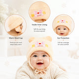 Fareto New Born Baby Super Warm Winter Wollen Cap (Pack of 3)(0-4 months) Colours and designs may vary(F459)