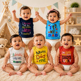 Fareto Baby Boy's and Girl's Cut Sleeve T-Shirt Combo 100% Cotton Clothing (Color- Multi | Pack of 5) (F86)