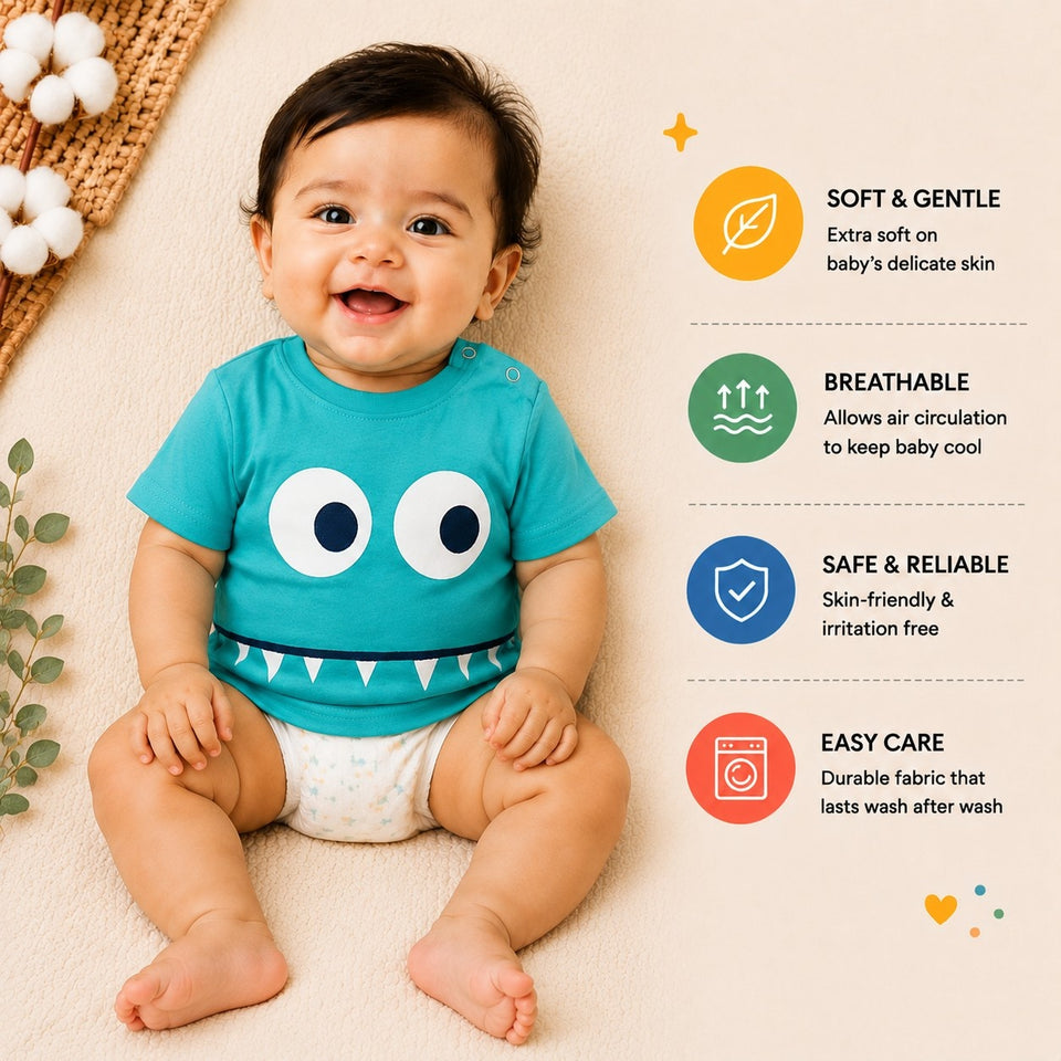 Fareto Baby Daily wear T-Shirt(Pack of 3)(F135)