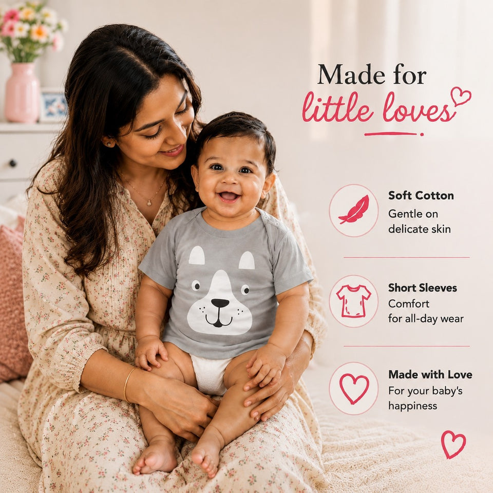 Fareto Baby's & Kid's 100% Cotton Half Sleeves T-Shirt(Pack of 3)(F271)