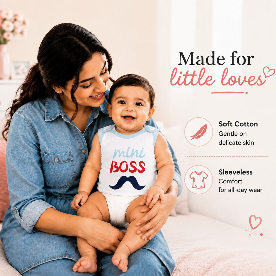 Fareto Baby Boy's & Baby Girl's Cut Sleeves | Touch Button | T-Shirts(Pack of 5)(F80)