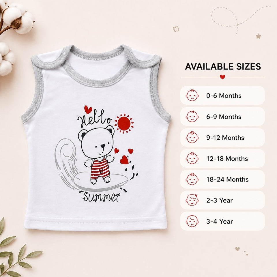 Fareto Baby Boy's & Baby Girl's Cut Sleeves | Touch Button | T-Shirts(Pack of 5)(F80)