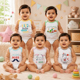 Fareto Baby Boy's & Baby Girl's Cut Sleeves | Touch Button | T-Shirts(Pack of 5)(F80)