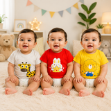 Fareto Baby Boy's & Baby Girl's Half Sleeves T-Shirt | Daily Wear T-Shirts(Pack of 3)(F133)