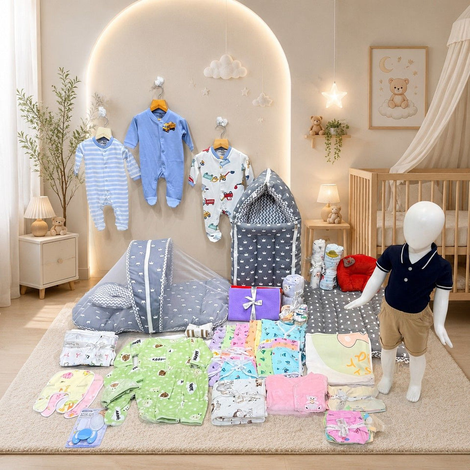 Fareto New Born 82 in 1 High Quality Premium Baby Monsoon Season Hospital Essentials Set | Soft, Warm & Comfortable Gift Kit for Newborn Babies (0-6 Months)(F782)