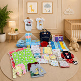 Fareto Premium Newborn Baby Summer Essentials Combo | 101-in-1 Baby Gift Pack | Maternity Essentials & Bedding Set | 0–6 Months(F192)