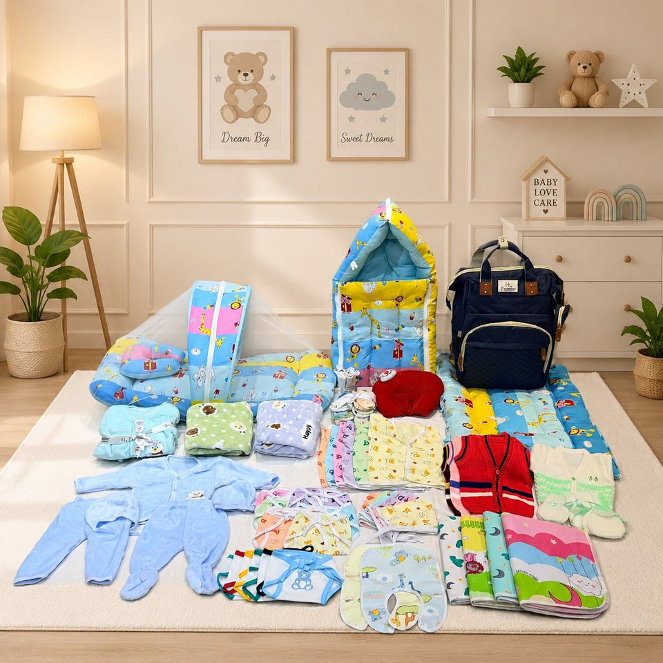 Fareto Premium Quality Baby Winter Essentials Pack of 73 In 1 Combo (0-6 Months)(F195)