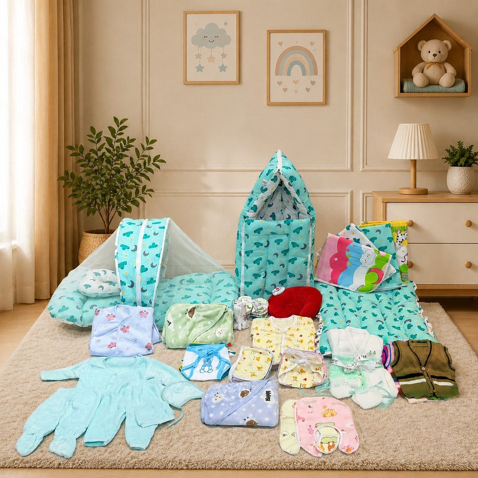 Fareto Premium Quality Baby Winter Essentials Pack of 72 New Combo (0-6 Months)(F14)