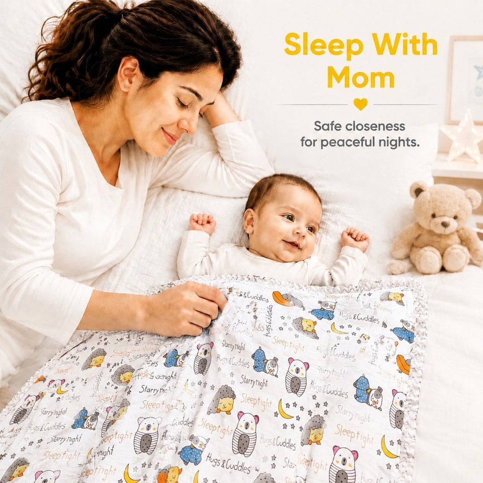 Fareto Complete Bedding Set essentials Combo For Baby (0-6 Months)(Good Night Blue)(F494)