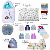 Fareto New Born Baby Monsoon Season  hospital essentials pack of 60 items (0-6 months)(F32)