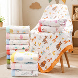 FARETO BABY SUPER SOFT 100% COTTON MUSLIN 6 LAYER BLANKET FOR (0-3 YEAR)(PACK OF 1)(SIZE.110* 104CM)(F524)