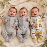 Fareto New Born Baby Full Body Rompers (Pack Of 3)(Color As Per The Availability)(F25)