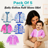 Fareto Baby 100% Cotton Front Open Full Sleeves shirts (Pack of 5)(F233)