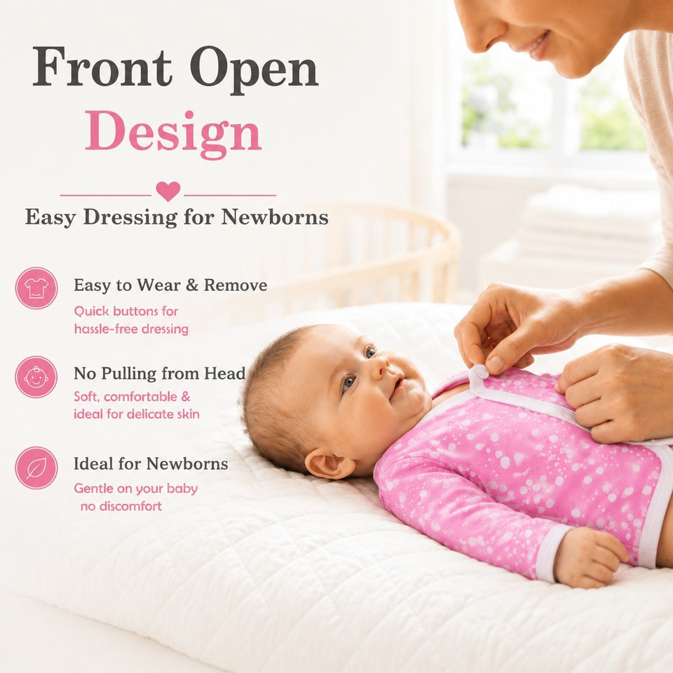 Fareto Baby 100% Cotton Front Open Full Sleeves shirts (Pack of 5)(F233)