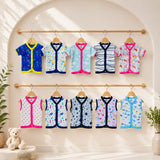 Fareto New Born Baby Summer Wear Front open 5 Cut Vest And 5 Half Sleeves Shirt (Pack of 10)(F275)