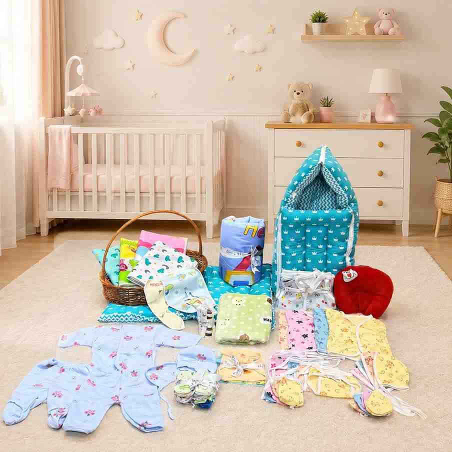 Fareto New Born Baby Winter Essentials Combo (Pack of 66 )(0-6m)(F177)