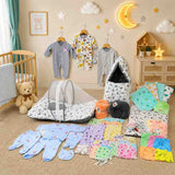 Fareto Baby Semi Winter Essential Combo For New Born | Gift Pack | Baby Products | Maternity Essentials  (66 Items)(0-6 Months)(GREY MOON )(F401)