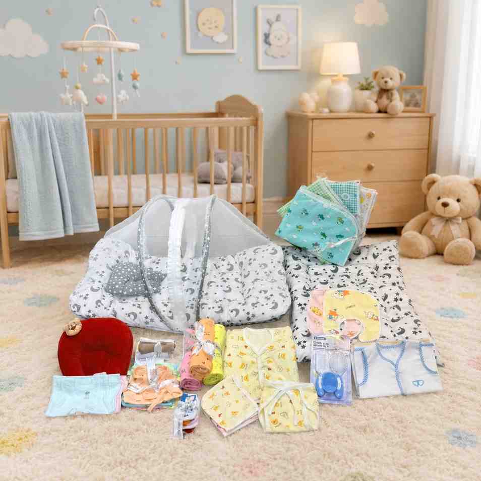 Fareto New Born Baby Summer Essentials 60 in 1 (0-6 Months)(F276)