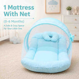 Fareto Newborn Baby 100% Muslin Cotton Mosquito Net | Safe, Soft & Portable Baby Bed | (0-6 Months)(F774)
