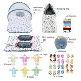 Fareto Baby Semi Winter Essential Combo For New Born | Gift Pack | Baby Products | Maternity Essentials | Bedding Set (84 Items)(0-6 Months)(F789)