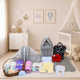 FARETO NEW BORN BABY PREMIUM QUALITY MONSOON AND SEMI WINTER SEASON  HOSPITAL ESSENTIALS 73 IN 1 (0-6 MONTHS) _ NURSERY BAG(F408)