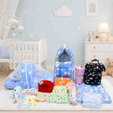 FARETO NEW BORN BABY PREMIUM QUALITY MONSOON AND SEMI WINTER SEASON  HOSPITAL ESSENTIALS 73 IN 1 (0-6 MONTHS) _ NURSERY BAG(F439)
