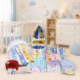 Fareto Baby Semi Winter Essential Combo For New Born | Gift Pack | Baby Products | Maternity Essentials  (66 Items)(0-6 Months)(BLUE FOX )(F414)