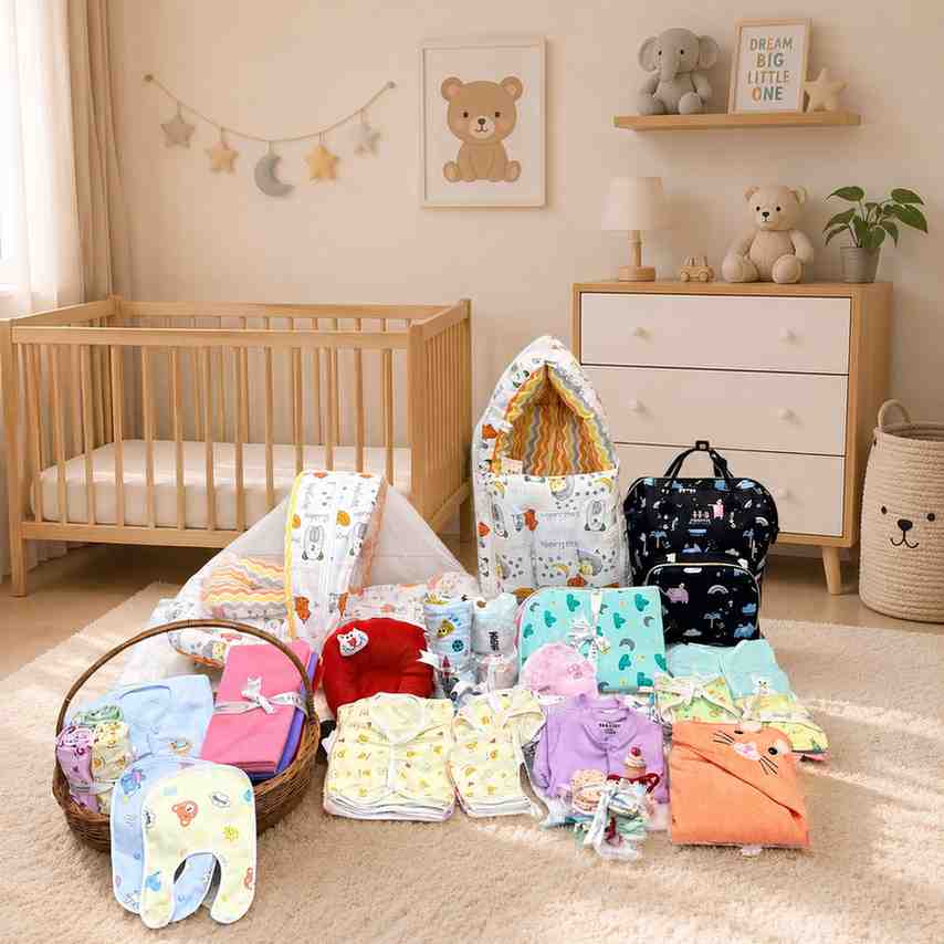 FARETO NEW BORN BABY MONSOON SEASON HOSPITAL ESSENTIALS 82 IN 1 (0-6 MONTHS)(F569)